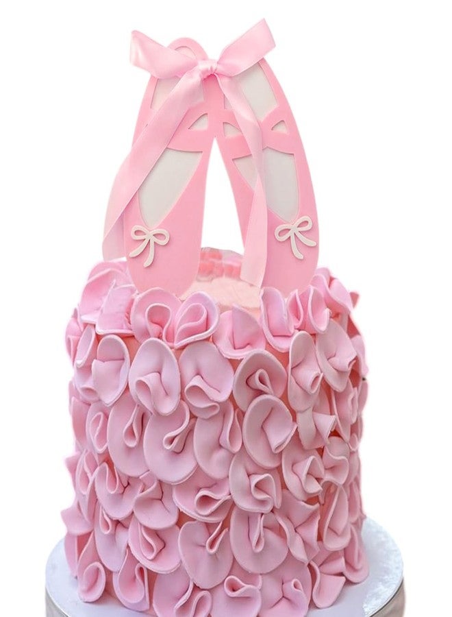 ChoJoy Ballet Cake Topper Ballet Shoes Birthday Decoration with Acrylic Ballet Shoes Pink Bow for Birthday Party - Image 3