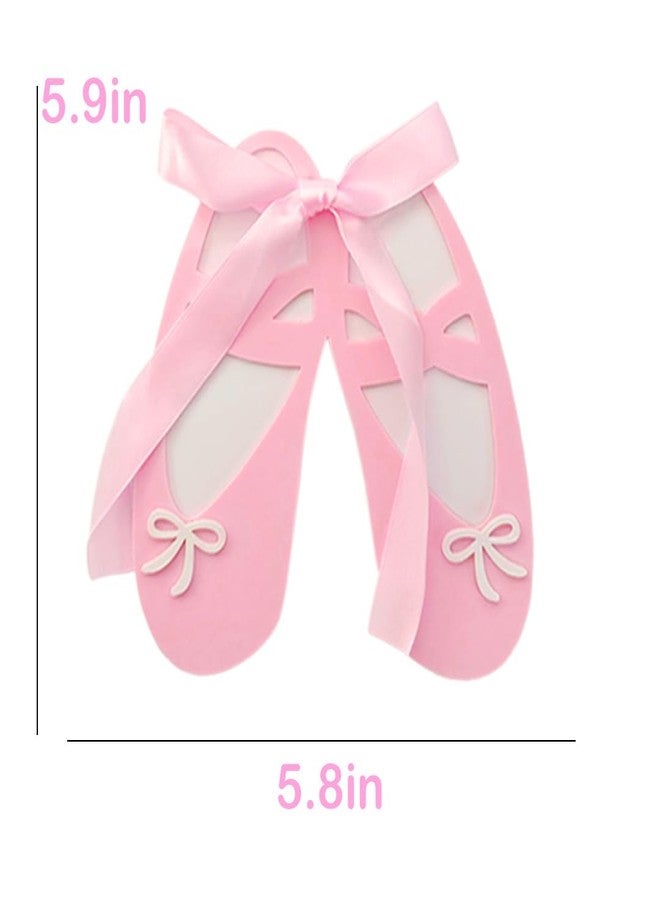 ChoJoy Ballet Cake Topper Ballet Shoes Birthday Decoration with Acrylic Ballet Shoes Pink Bow for Birthday Party - Image 2