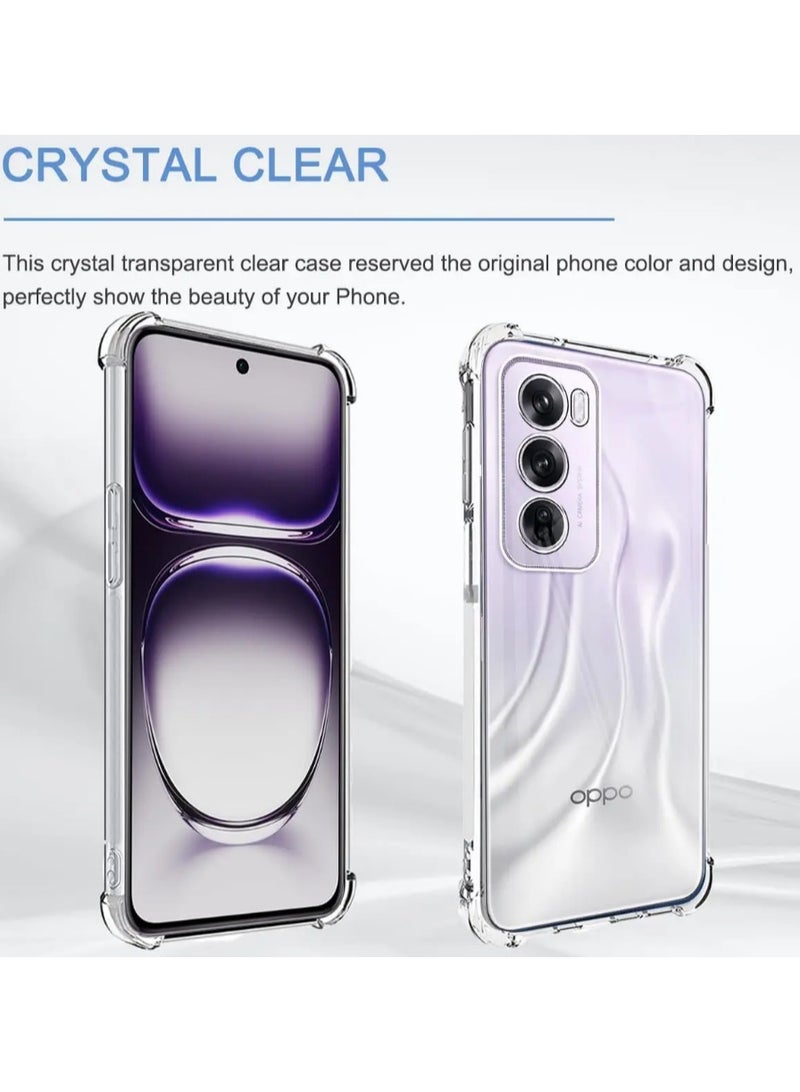For OPPO Reno 12 5G Case, Soft TPU Back Cover Shockproof Silicone Bumper Anti-Fingerprints Full-Body Protective Case Cover for OPPO Reno 12 5G (Transparent) - Image 3