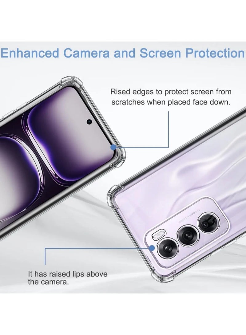 For OPPO Reno 12 5G Case, Soft TPU Back Cover Shockproof Silicone Bumper Anti-Fingerprints Full-Body Protective Case Cover for OPPO Reno 12 5G (Transparent) - Image 4