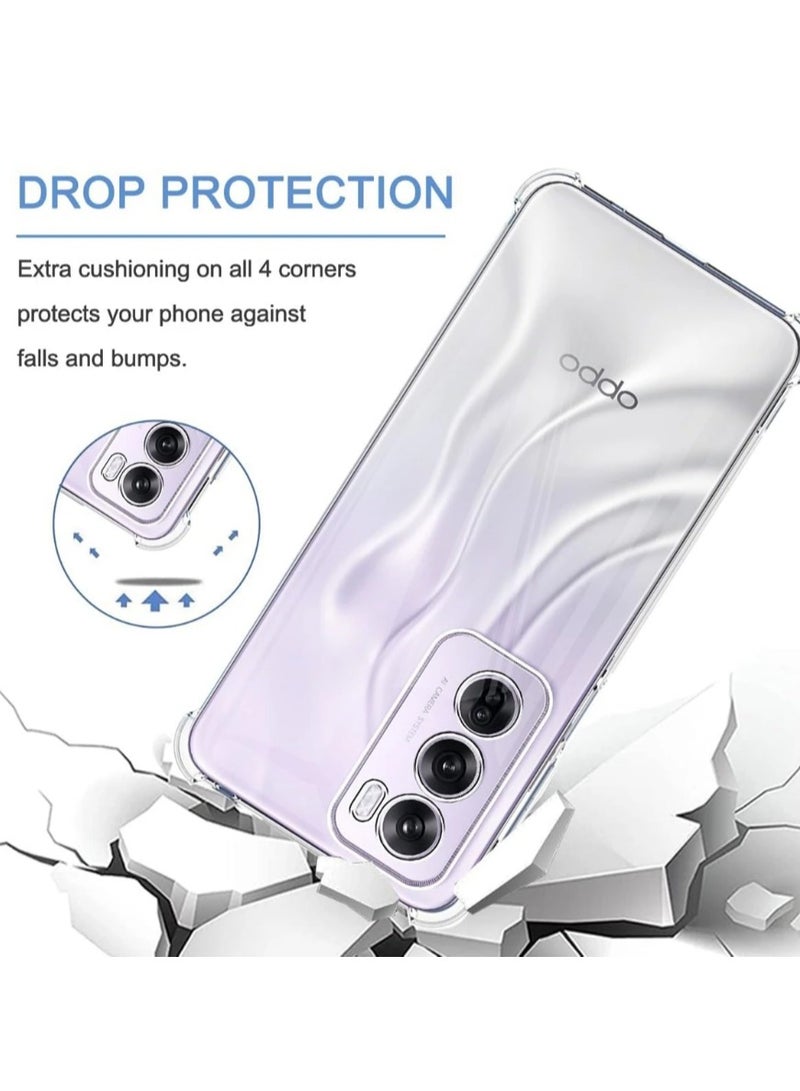 For OPPO Reno 12 5G Case, Soft TPU Back Cover Shockproof Silicone Bumper Anti-Fingerprints Full-Body Protective Case Cover for OPPO Reno 12 5G (Transparent) - Image 5