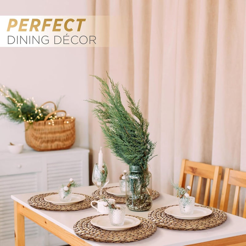 BLUEWEST Woven Round Placemats (Set of 10) Rattan Water Hyacinth, 13'' Brown Braided Heat Resistant/Anti-slip/Durable for Dinner Plate, Kitchen Dining Table - Image 5