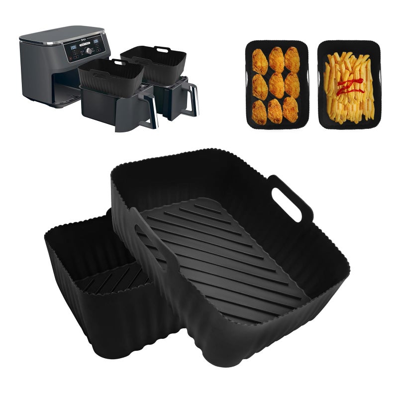 أغطية سيليكون لقلاية الهواء CNMTCCO 2 قطع قابلة لإعادة الاستخدام لأغطية سيليكون لقلاية الهواء لنينجا فودي AF300UK AF400UK ملحقات قلاية الهواء لنينجا دوال 76L95L