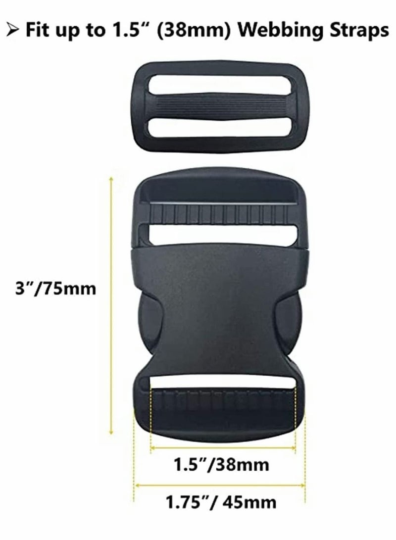 Y&D 1 Roll 5M Nylon Webbing Strap and 6 Pcs Tri-Glide Adjustment Clips Flat Side Release Buckles for Backpack Strapping Luggage Repairing Pet Collar, - Image 4