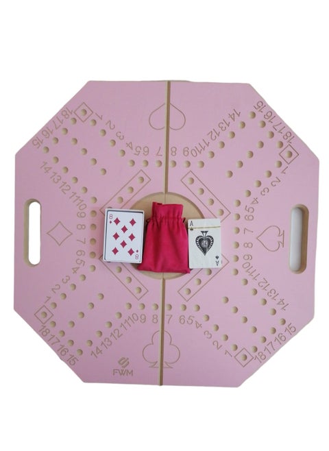 FWM Numbered Jackaroo for 4 players BOARD Foldable GAME Strategic Planning Fine Rose Wood 2 type play card Best Quality plastic play card 57 * 57 * 2cm size board+16 marbles