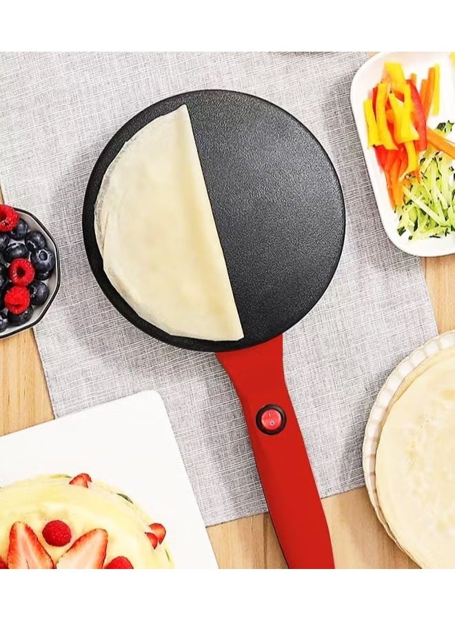 Electric Crepe Maker,3-Piece Crepe Maker Set,Non-Stick Coating Crepe Pan With WhiskAand Tray,Auto Temperature Control For Crepes,Pancakes,Tortilla - Image 1