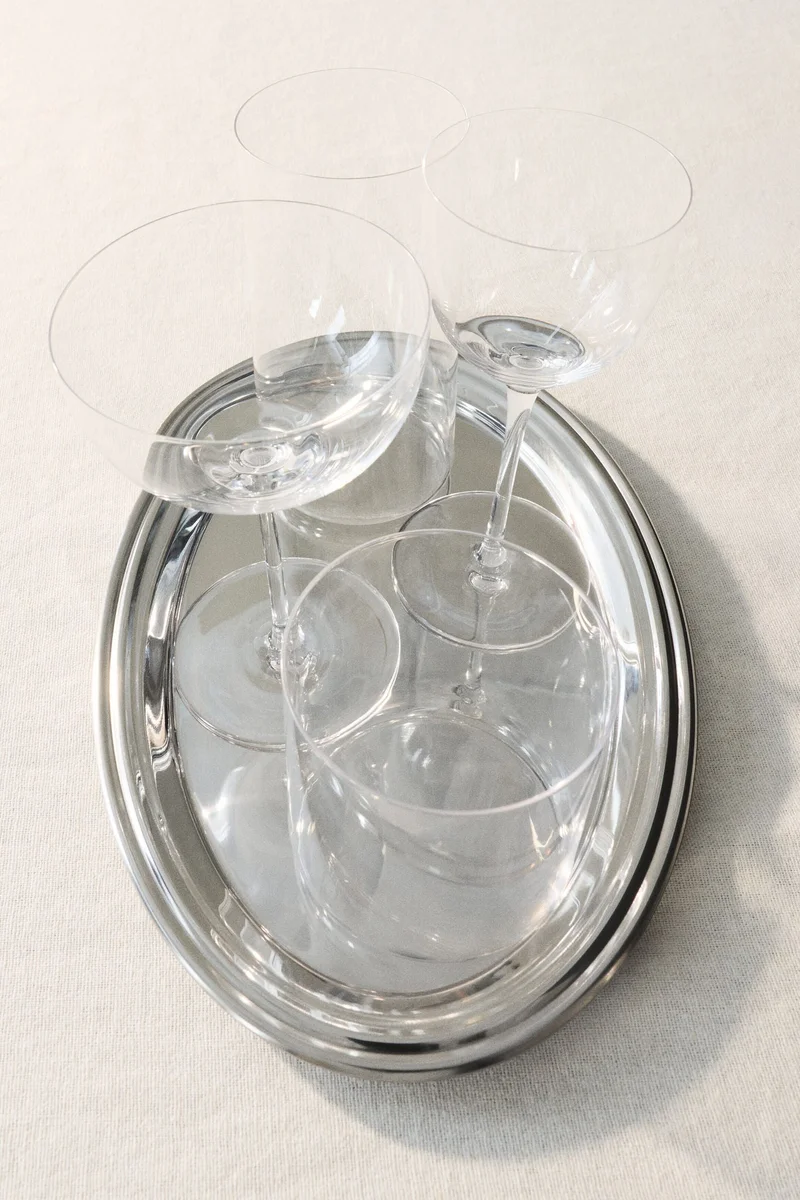 اتش اند ام صينية بيضاوية من الستانلس ستيل