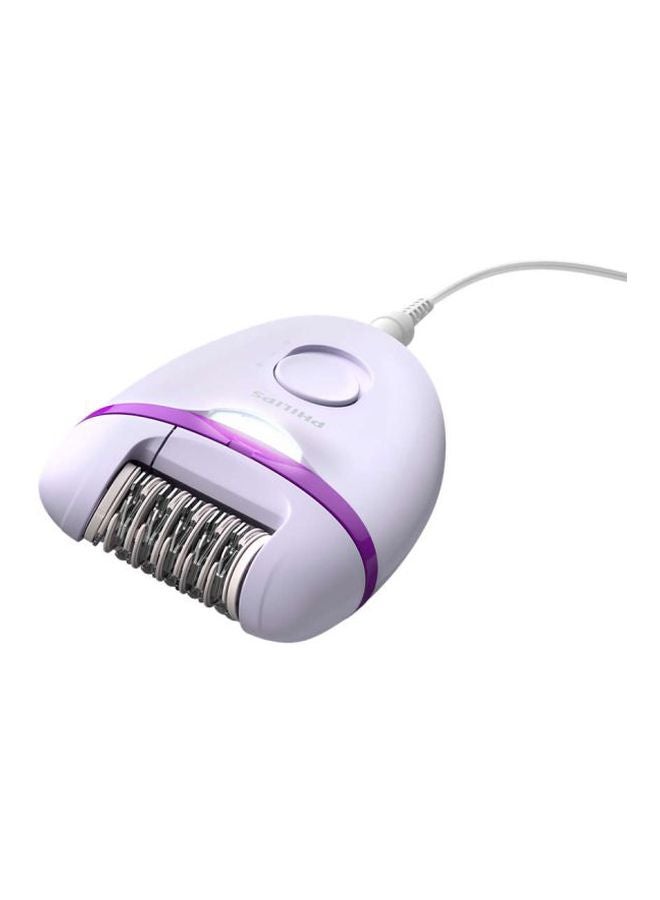 Philips BRE275 Corded Epilator With Cleaning Brush, Shaver, Shaver Comb, Massage Cap And Pouch White/Purple/Silver - Image 5