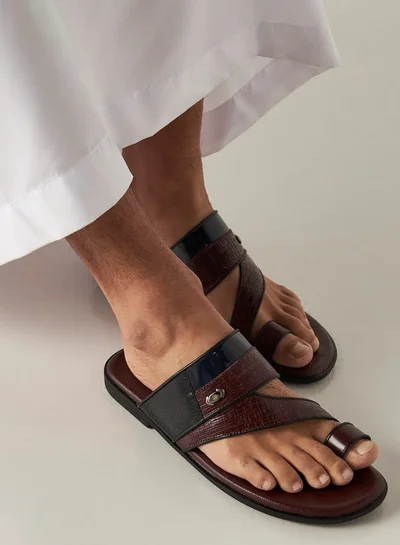Al Waha Men Panelled Slip-On Arabic Sandals