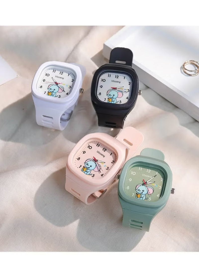 PULUZ 4 Pcs Kids' Square Water Resistant Silicone Digital Watch - Image 1