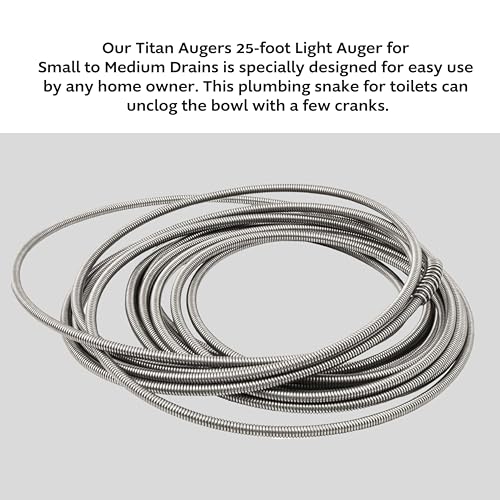 Plumb Craft .25-in. Diameter Steel 25-Foot Light Auger for Small to Medium Drains 7710025, Hand-Cranked Toilet Snake and Drain Clog Remover, Plumbing Snake for Toilets and 2-inch Wide Drains - Image 2