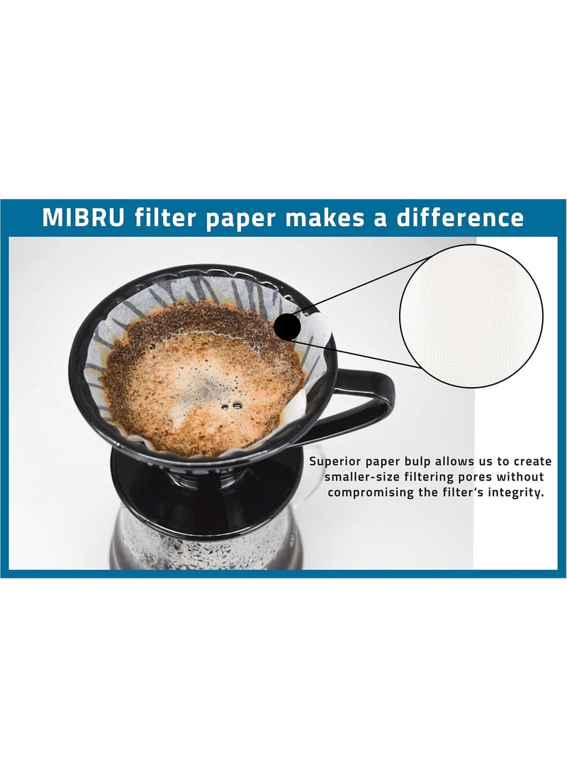 Beauenty Coffee Filters Cone Paper White 100pcs Coffee Filters Unbleached Paper Filters Compatible with Pour Over Drippers 2-4 Cups Size 02 Coffee Filters v60 (1-4 Cups, 100)  - Image 3