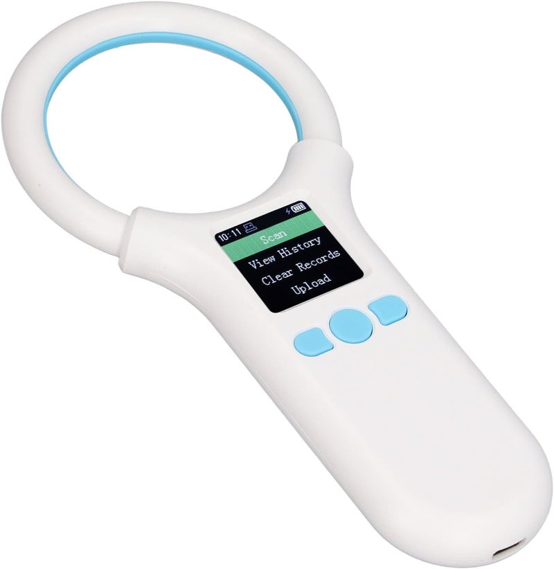 Generic Handheld Portable Animal ID Tag Reader Scanner for EMID FDXB, Storage Function & Contactless Card Reading, Rapid Recognition & High Brightness OLED Screen - Great for Pet Groomers/Animal - Image 1