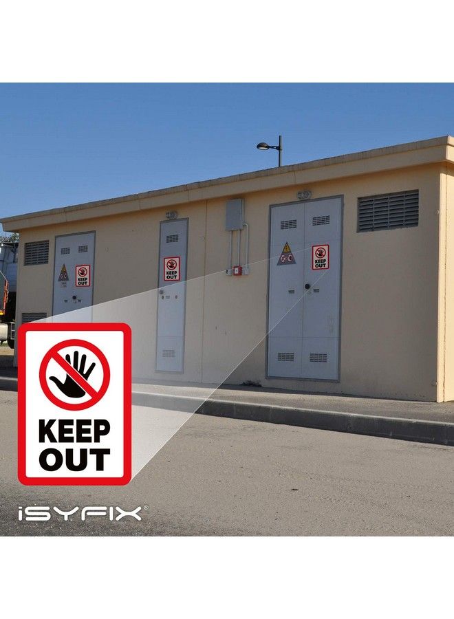 iSYFIX Keep Out Sign Stickers 2 Pack 7X10 Inch Premium Selfadhesive Vinyl Laminated For Uv Weather Scratch Water & Fade Resistance Indoor & Outdoor  - Image 5