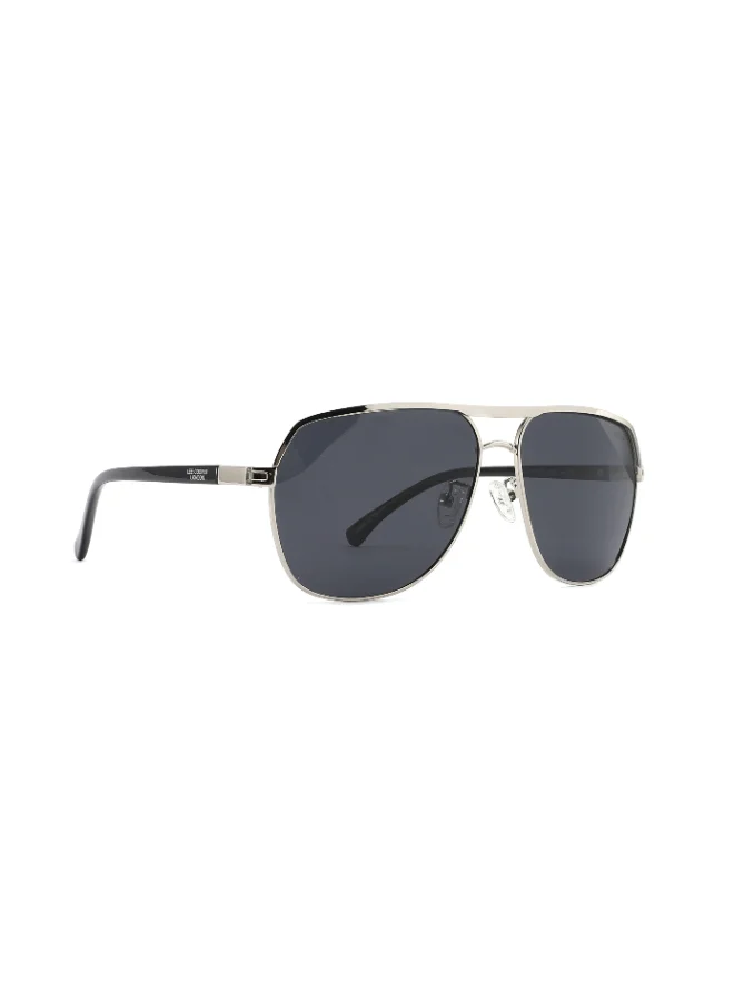 لي كوبر Polarized Sunglasses Silver Frame Smoke Mirror Lens 60mm  - LC1016C03