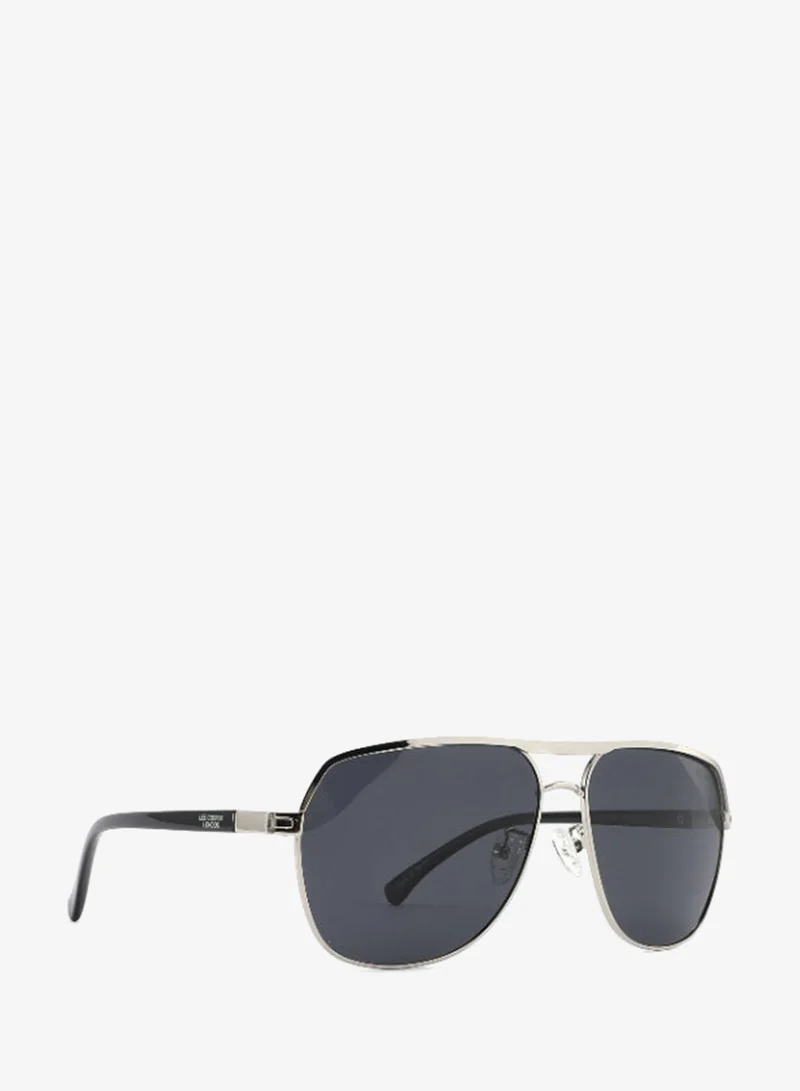 Lee Cooper Polarized Sunglasses Silver Frame Smoke Mirror Lens 60mm  - LC1016C03