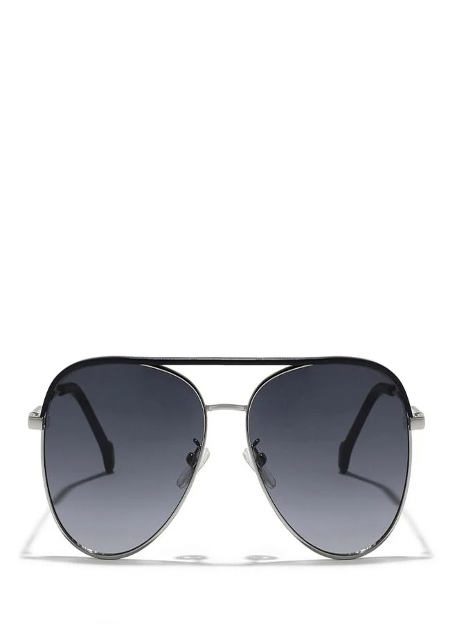 30Sundays 30Sundays MAVERICK Unisex Aviator Sunglasses, Black/Gray