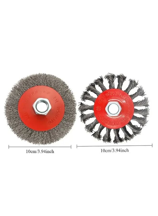 4Pcs 4 1 2 Inch Angle Grinder Wire Brush Set Durable Steel For Metal Polishing - Image 3