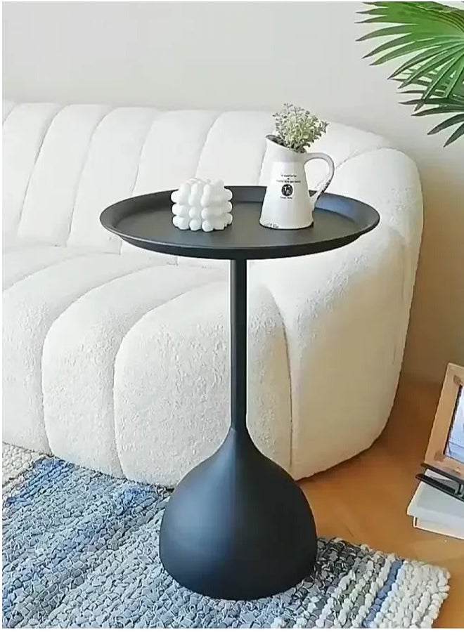 Snooe - Coffee Table, Nordic Sofa Side Decorative Small Space Living Room Bedroom Patio, Vintage Metal End Table, Metal Iron Outdoor Round Table Weather Resistant Anti-Rust Outdoor - Image 1