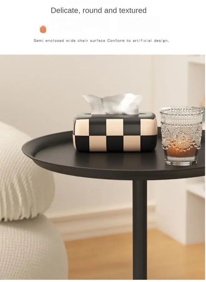 Snooe - Coffee Table, Nordic Sofa Side Decorative Small Space Living Room Bedroom Patio, Vintage Metal End Table, Metal Iron Outdoor Round Table Weather Resistant Anti-Rust Outdoor - Image 1