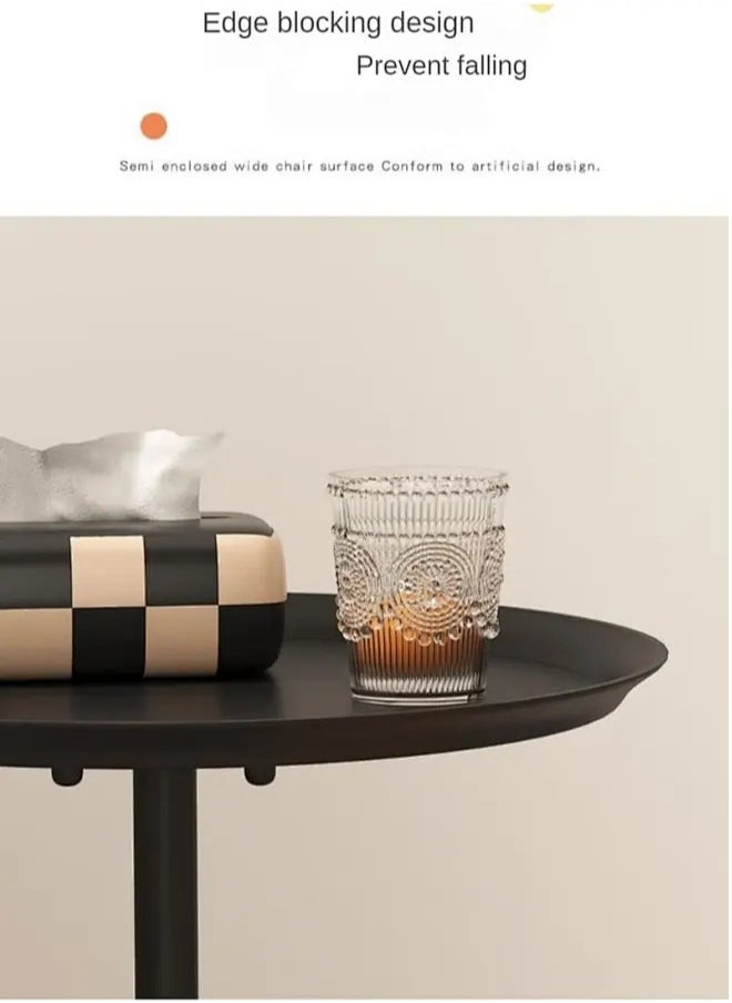 Snooe - Coffee Table, Nordic Sofa Side Decorative Small Space Living Room Bedroom Patio, Vintage Metal End Table, Metal Iron Outdoor Round Table Weather Resistant Anti-Rust Outdoor - Image 1