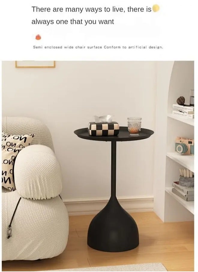 Snooe - Coffee Table, Nordic Sofa Side Decorative Small Space Living Room Bedroom Patio, Vintage Metal End Table, Metal Iron Outdoor Round Table Weather Resistant Anti-Rust Outdoor - Image 1