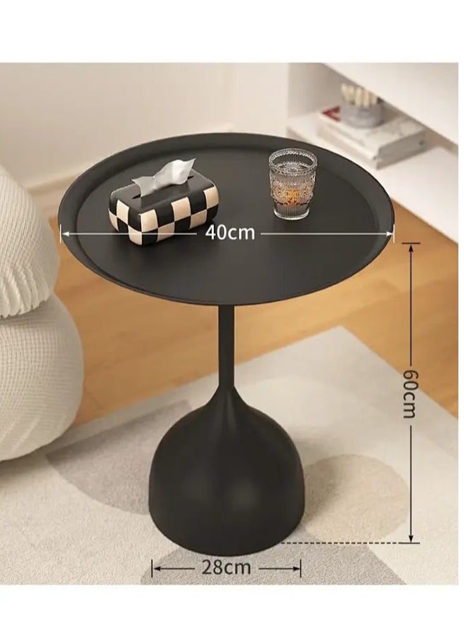 Snooe - Coffee Table, Nordic Sofa Side Decorative Small Space Living Room Bedroom Patio, Vintage Metal End Table, Metal Iron Outdoor Round Table Weather Resistant Anti-Rust Outdoor - Image 1