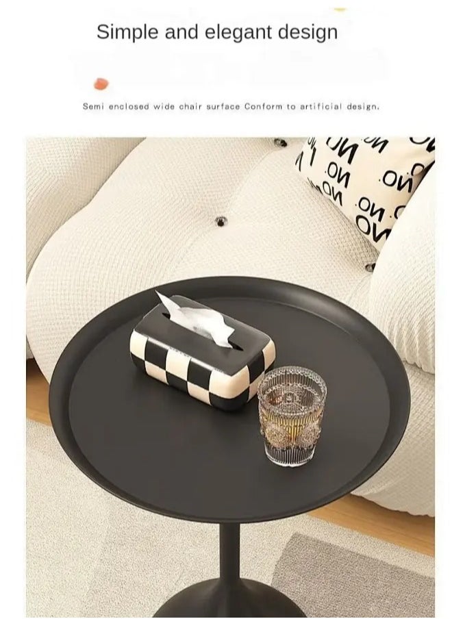 Snooe - Coffee Table, Nordic Sofa Side Decorative Small Space Living Room Bedroom Patio, Vintage Metal End Table, Metal Iron Outdoor Round Table Weather Resistant Anti-Rust Outdoor - Image 1