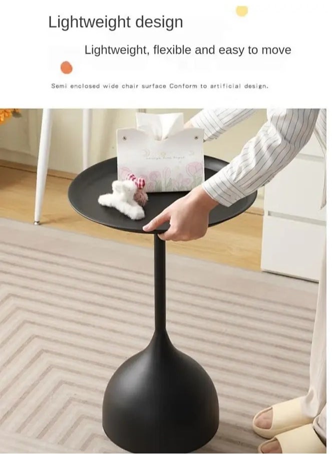 Snooe - Coffee Table, Nordic Sofa Side Decorative Small Space Living Room Bedroom Patio, Vintage Metal End Table, Metal Iron Outdoor Round Table Weather Resistant Anti-Rust Outdoor - Image 1