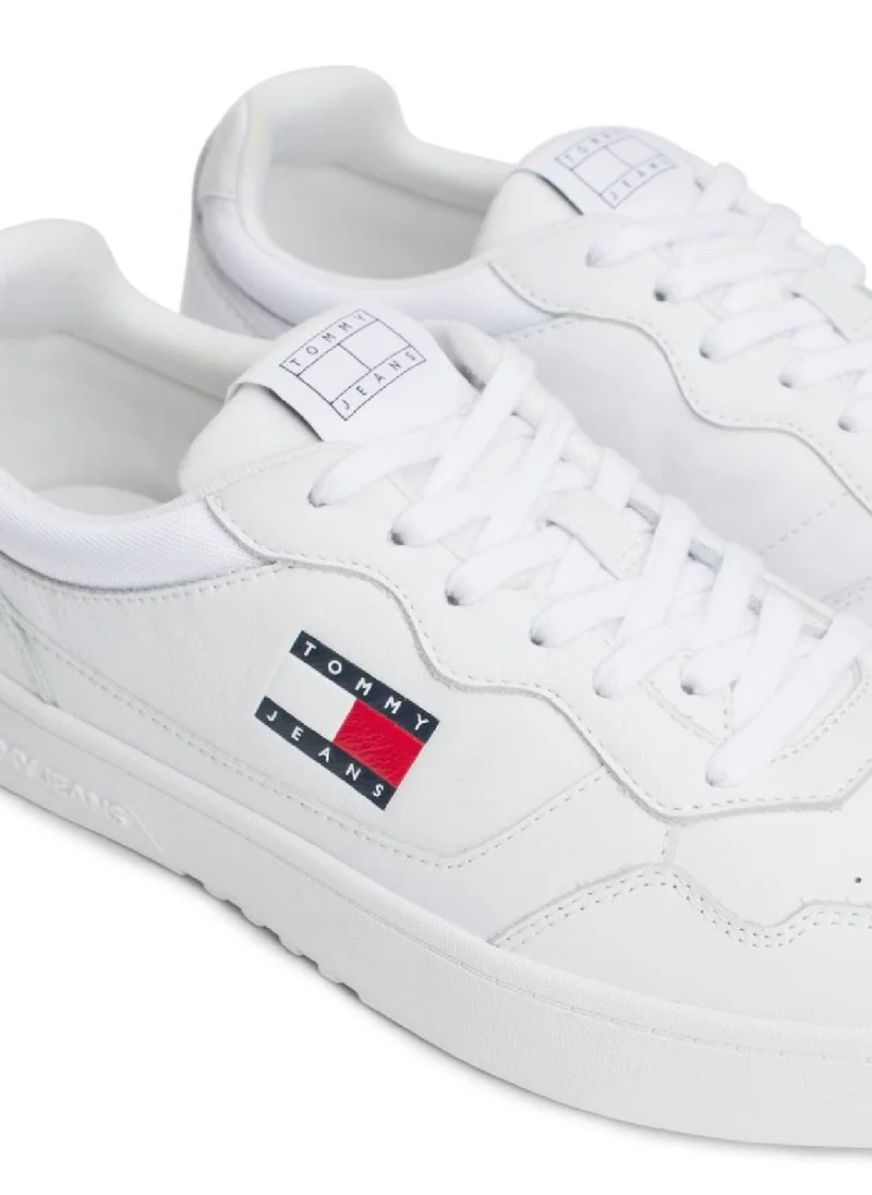 TOMMY JEANS Men's Cupsole Sneakers - Leather, White