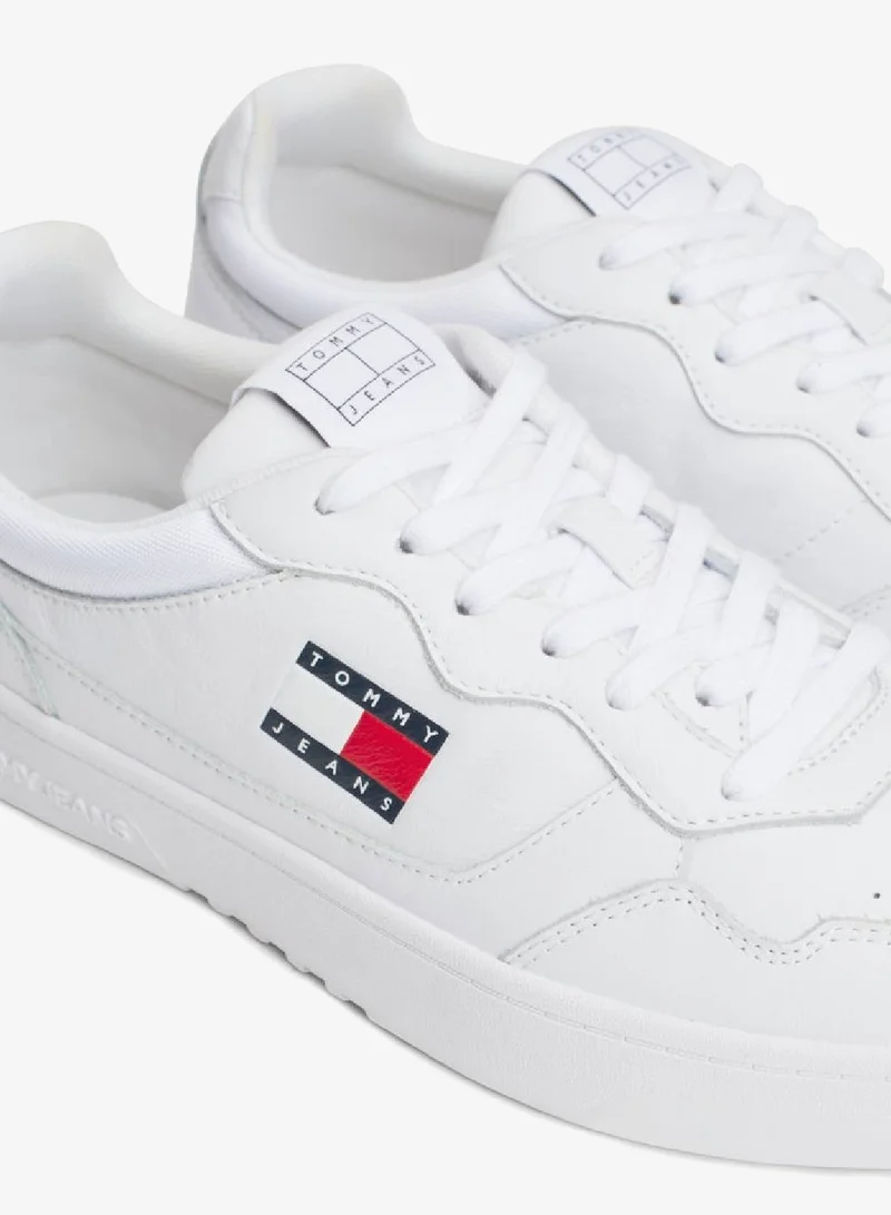 TOMMY JEANS White Leather Sneakers for Men | Best Price UAE