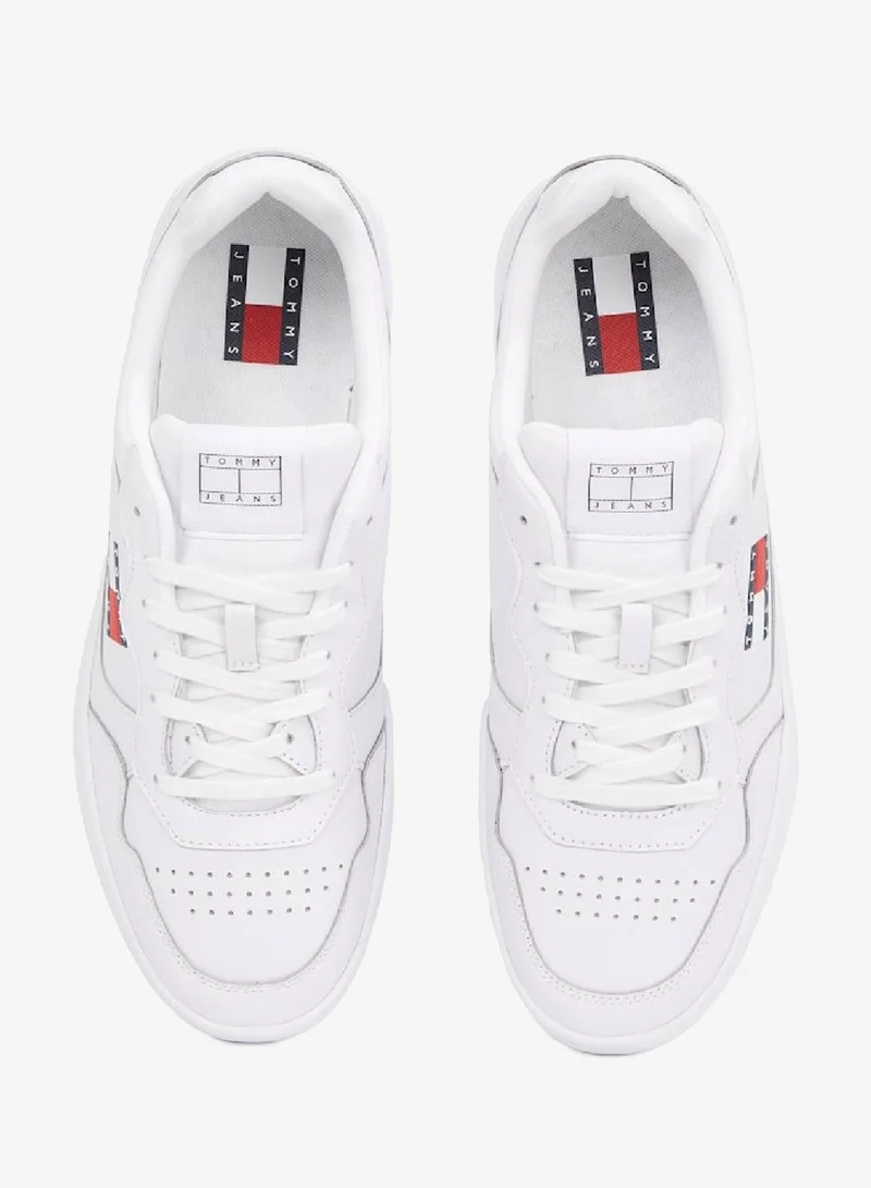 TOMMY JEANS White Leather Sneakers for Men | Best Price UAE