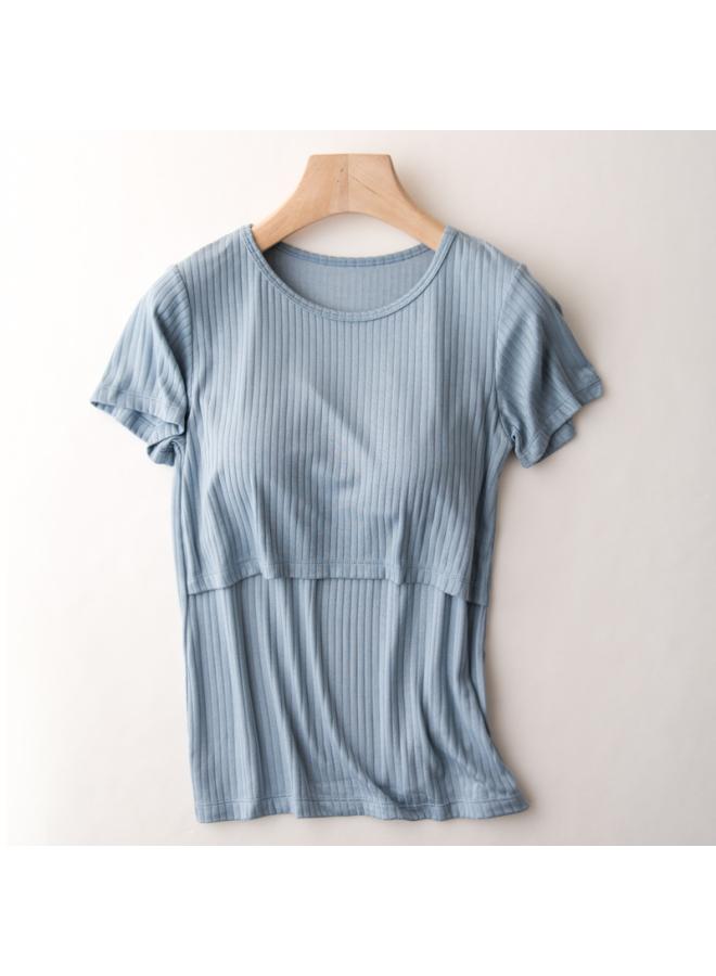 Breastfeeding Clothes Nursing Top Fashionable Hot Mom Pregnant Women's Short-sleeved T-shirt Nursing Clothes Bottoming Shirt Summer Vest 
