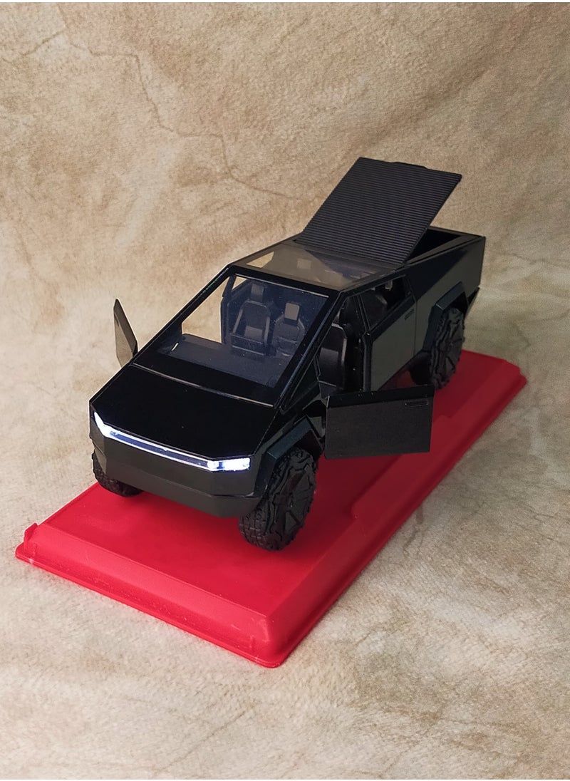 Toy Tesla Cyber ​​Tank car with headlights - 1:36  - Image 1