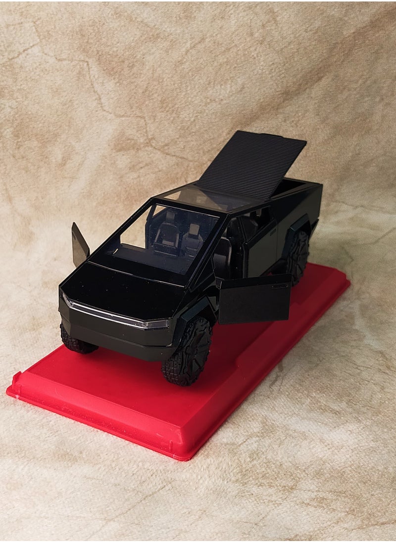 Toy Tesla Cyber ​​Tank car with headlights - 1:36  - Image 3