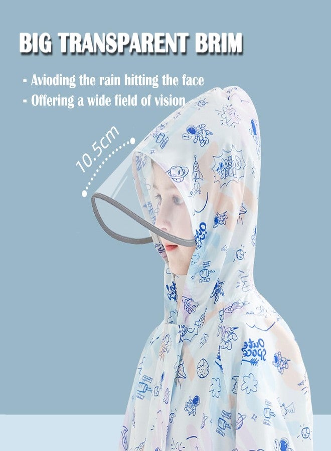 Fewlby Toddler Raincoat Boys Girls Rain Poncho Lightweight Waterpoof Kids Rain Jacket Children Rainwear L Size 4-6 Years - Image 4