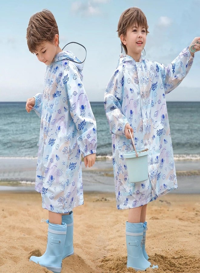 Fewlby Toddler Raincoat Boys Girls Rain Poncho Lightweight Waterpoof Kids Rain Jacket Children Rainwear L Size 4-6 Years - Image 2