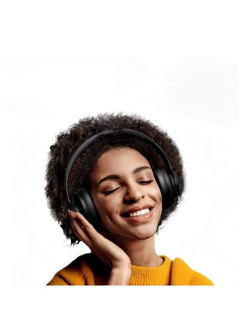 Picun Active Noise Cancelling Headphones Headband Full Ear Wireless Bluetooth Headset Foldable Wireless Over Ear Bluetooth 5.3 Headphones Stereo Bass for Travel Home Office Cellphone Black  - Image 2