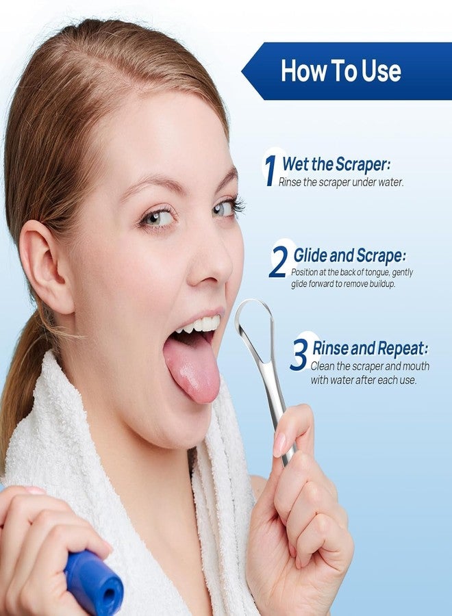 Yizika Tongue Cleaner, Tongue Scraper Cure Bad Breath, Medical Grade, Stainless Steel Tongue Cleaners, Hygienic Scrapers for Adults and Kids Fresher Breath with Case (Pack of 2) - Image 3