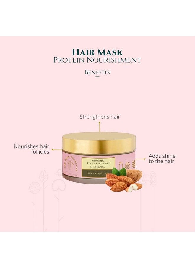 THE EARTH COLLECTIVE - Protein Nourishment Hair Mask Improves Hair Texture Softens Hair Deepconditioning Maintains Colourtreated Hair (200 Ml) - Image 1