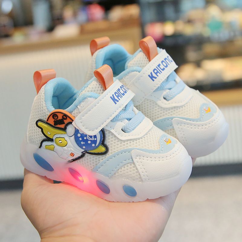 2024 spring and autumn new 0-1-3 years old baby boys and girls toddler shoes with light soft bottom non-slip mesh sneaker White - Image 3
