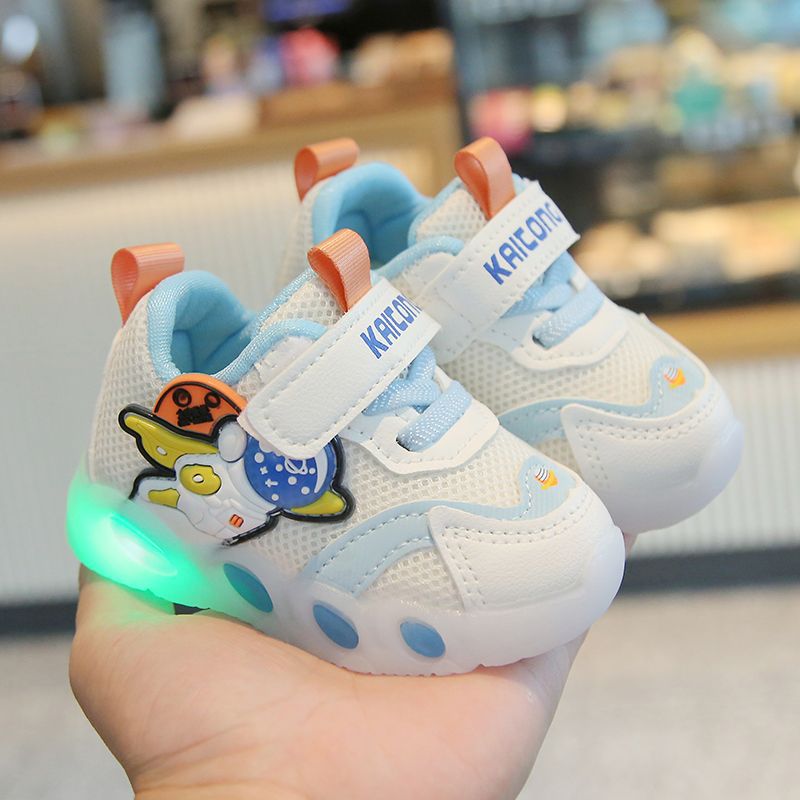 2024 spring and autumn new 0-1-3 years old baby boys and girls toddler shoes with light soft bottom non-slip mesh sneaker White - Image 2