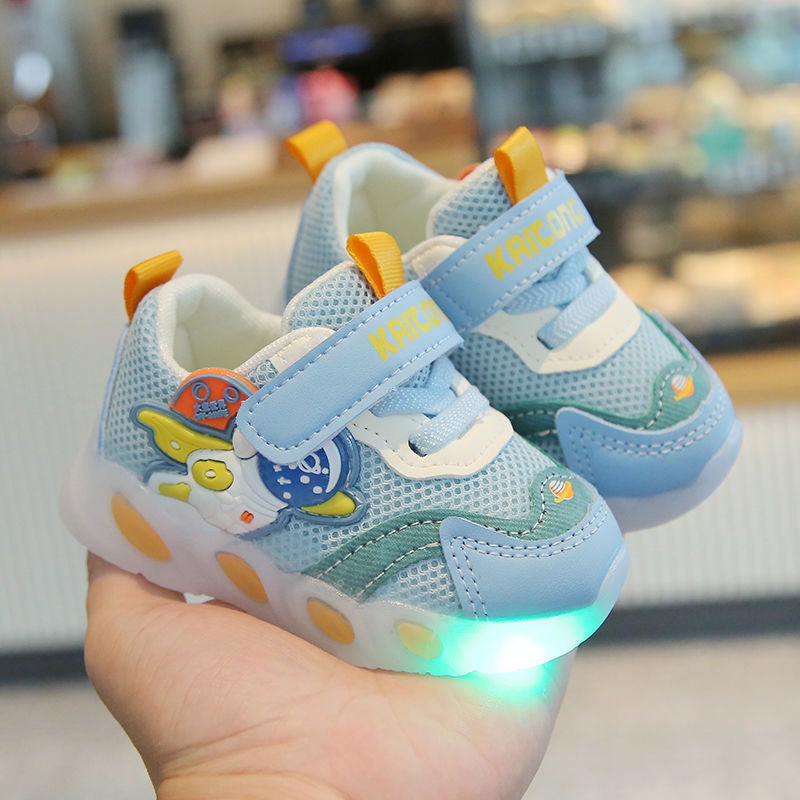 2024 spring and autumn new 0-1-3 years old baby boys and girls toddler shoes with light soft bottom non-slip mesh sneaker White - Image 5