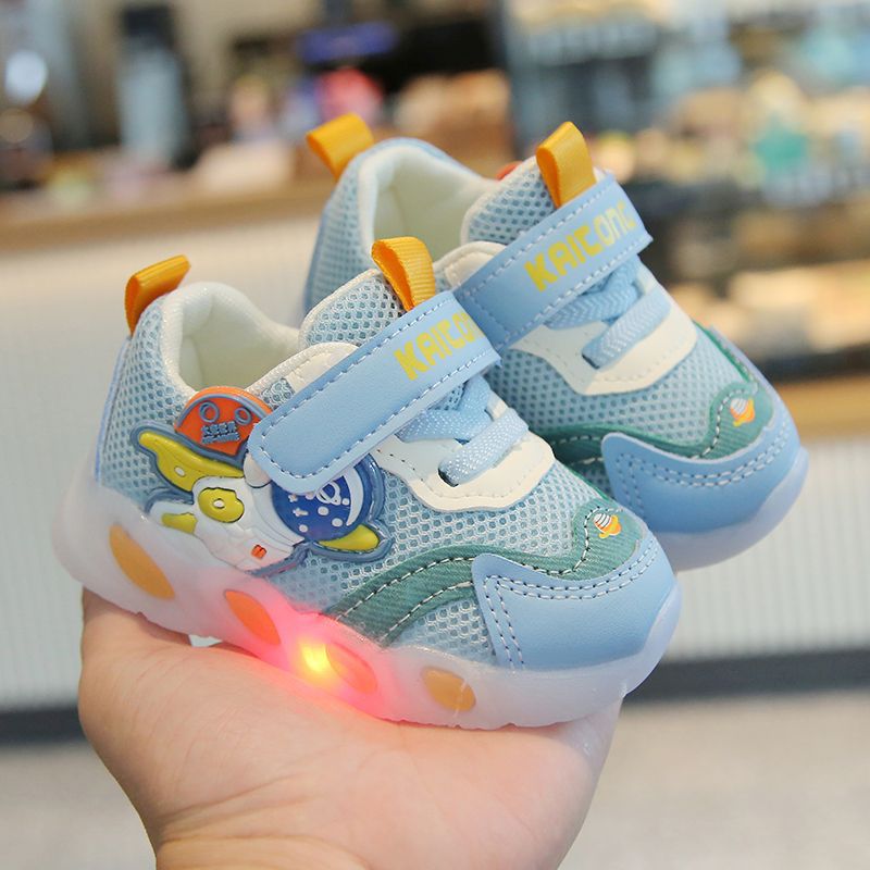 2024 spring and autumn new 0-1-3 years old baby boys and girls toddler shoes with light soft bottom non-slip mesh sneaker White - Image 4