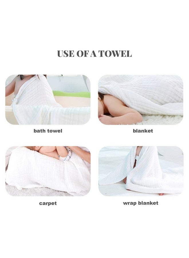 Setaria Viridis Baby Muslin Bath Towels- 3 Pieces Super Soft Cotton Muslin Towels for Baby Delicate Skin- 6 Layers Baby Receiving Blankets - Image 4