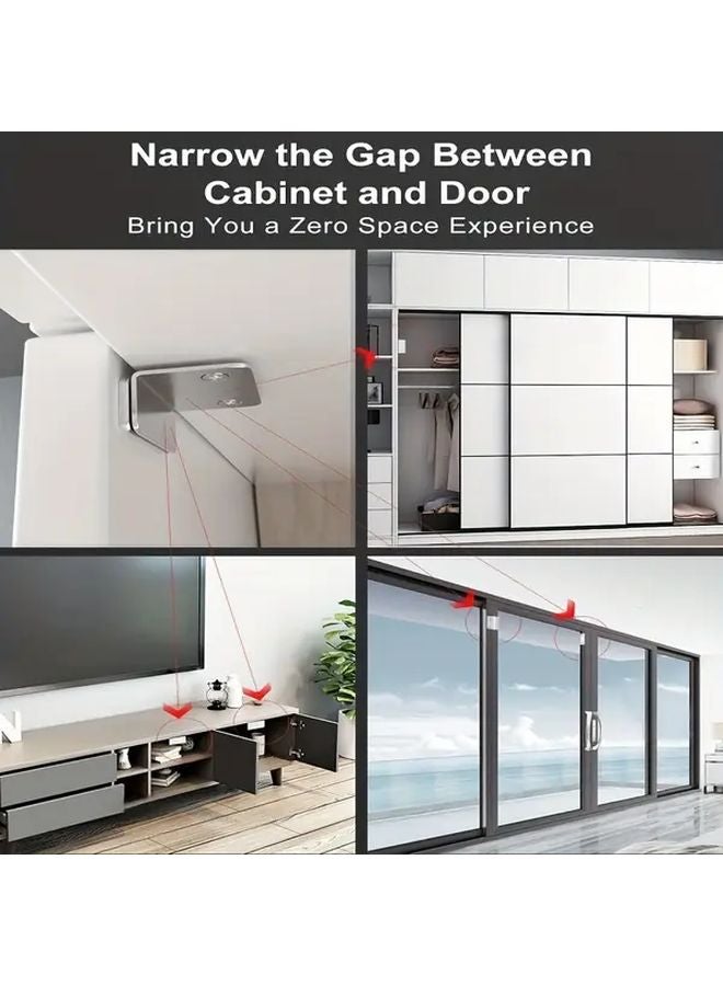 16PCS Silvery Sliding Door Magnetic Closure No Drill L Shaped Invisible Wardrobe Cabinet - Image 5