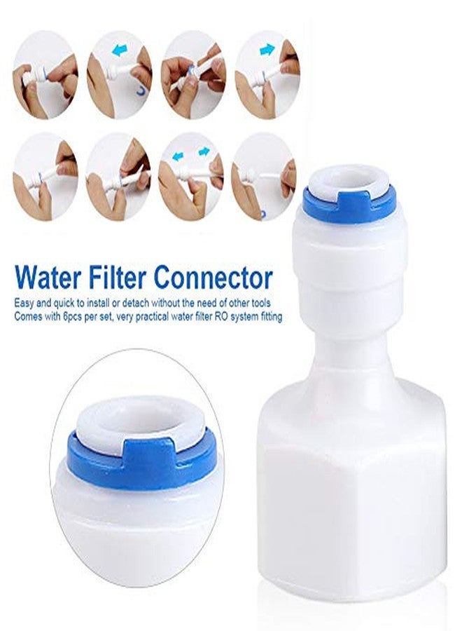 Walfront Quick Connector 1/4 Tube OD to 1/2 Female Push in Quick Connector for Water Filter Reverse Osmosis 6pcs - Image 2