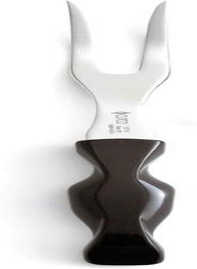 CUTCO Model 1727 Carving Fork with Classic Dark Brown handle (often called "Black") in factory-sealed plastic bag. - Image 1