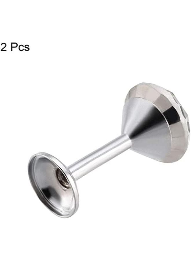 Decorative Window Curtains Retention Silver Wall Hanger Hook 2pcs 1 6 Inch Diameter - Image 4