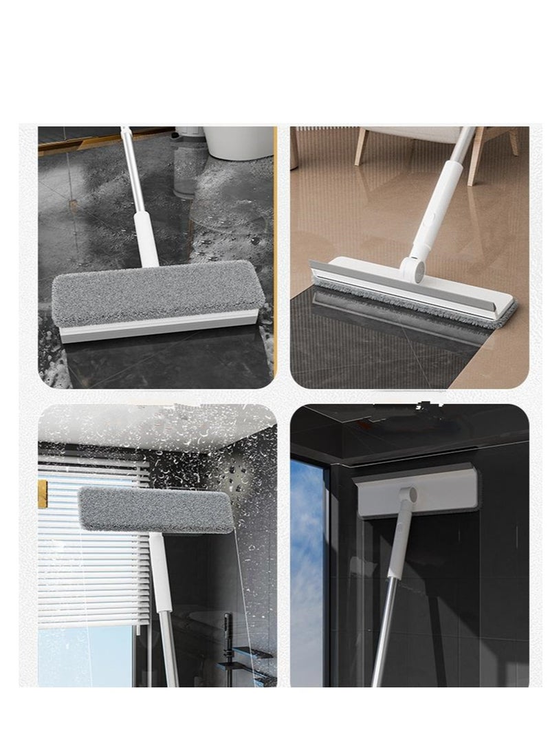 Golden - Telescopic Window Cleaning Kit,Window Squeegee 2-in-1 Cleaner with Microfiber Scrubber,Indoor and Outside Window Glass Washing Tools with Long Extendable Handle,2 Cleaning Cloths - Image 1